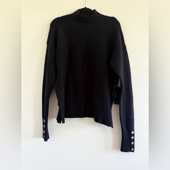 NWT Cyrus Black Turtleneck Sweater with Button Accents size L - Picture 3 of 8